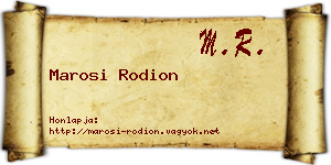 Marosi Rodion névjegykártya